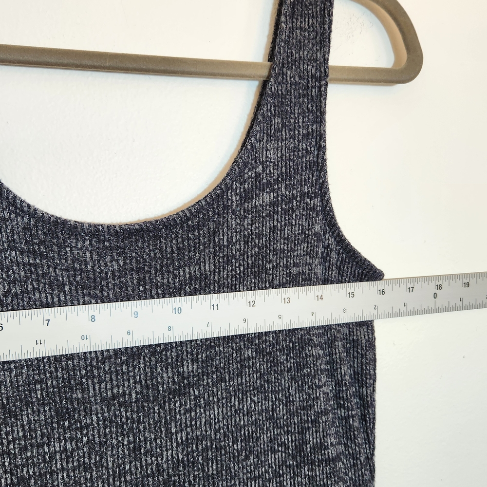 Daily Ritual Charcoal Gray Ribbed Knit Midi Dress Size Medium - Picture 7 of 10